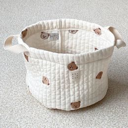 Beige Storage Bag Embroidery Storage Baby Diaper Clothes Toy Making Bag Bed Item Storage Multipurpose Bag 2023 New