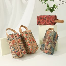 DHL50pcs Cosmetic Bags Women Cork Leather Fruit Fish Printing Solid Long Storage Bag Mix Colour