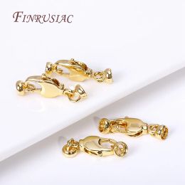 18K Gold Plated Brass Lobster Clasps For Jewellery Making,End Beads Cap Connector Clasps For DIY Necklace Bracelet Supplies