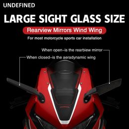 Motorcycle Rearview Mirrors Wind Wing Adjustable Side Mirror for Kawasaki ZX6R ZX10R ZX12R Ninja 250 300 400 H2 H4 For Honda CBR