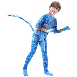 Avatar Costume for Kids Cosplay Jumpsuit Movie Avatar The Way of Water Cosplay Bodysuit Christmas Halloween Costume for Boy Girl