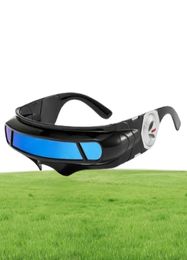 Sunglasses Super Cool Futuristic Caliburst Cyclops Wrap Coloured Polarised Mirror Shield Sun GlassesSunglasses9009408