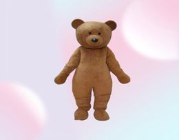 2020 Discount factory brown colour plush teddy bear mascot costume for adults to wear for 1042622