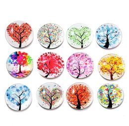 30mm Fridge Magnet Tree of Life Stickers Home Decor Kitchen Accessories Party Supplies Wedding Decorations Christmas Gifts 12pcsl2495724
