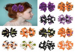 Halloween Girl Ribbed Tape Hair Clips Trick Or Treat Party Happy Halloween Party Decor For Home Halloween Gifts Bowknot Hairpin2819256