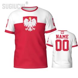 Custom Name Number Poland Flag Polish Emblem 3D T-shirts For Men Women Tees jersey team Soccer Football Fans Gift T shirt