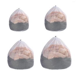Laundry Bags 4Pcs Durable Mesh Thickening Wash With Drawstring Closure For Blouse Hosiery Stocking Underwear
