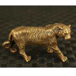 Decorative Figurines Chinese Old Bronze Hand Cast Tiger Statue Figure Collectable Ornament