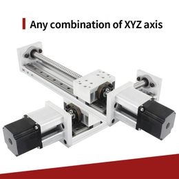 CNC Linear Guide 1605 Ball Screw Sliding Table 100-600mm Effective Stroke Guide Rail XYZ Axis NEMA 23 Stepper Motor 3D Printer