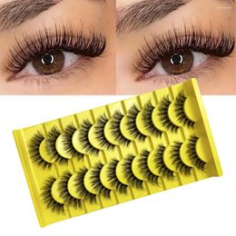 False Eyelashes 10 Pairs Of Transparent Stem Fake With Fluffy And Dense Hair Simulating Natural Explosion