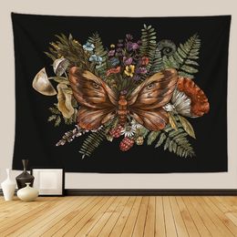 Vintage Sun Large Tapestry Wall Hanging Cloth Boho Witchcraft Botanical Celestial Floral Hippie Flower Wall Starry Home Decor