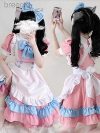 Anime Costumes CP5XL Lolita Maid Dress Vintage Waitress Costumes For Party Club Outfit Schoolgirl Cosplay Uniform Cute Chemise Role Playing Set 240411