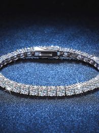 Super flash moissanite D Colour sterling silver tennis bracelet European and American testable diamond pen imitation diamond bracelet