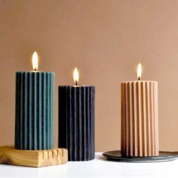 Geometric Cylindrical Acrylic Candle Mold DIY Nordic Style Thick Rack Spire Candles Making Craft Molds Home Table Decoration