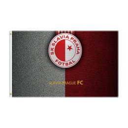 3x5 Ft Czech Republic SK Slavia Praha Fotbal Flag for Decor