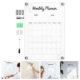 Board Calendar Acrylic Erase Dry Planner Monthly Fridge Clear Wall Erasable Memo Message Weekly Transparent Sign Hanging Door