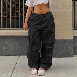 Jodimitty Y2K Clothing Oversize Drawstring Low Waist Parachute Loose Fit Sweatpants Trousers Women Jogger Cargo Pants Streetwear