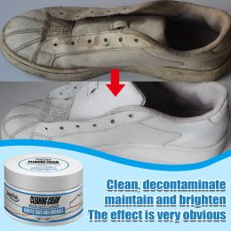 White Shoes Cleaning Cream with Wipe Sponge Shoe Whitening Brightening Sports Canvas Shoes Remove Stains Dirt Free-wash Cleaner