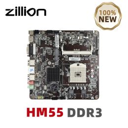 Motherboards Zillion HM55 Mini ITX Motherboard PGA 989 DDR3 Support Core i3/i5/i7 Pentium Celeron CPU SATA M.2 SSD For GAMING ITXPC New