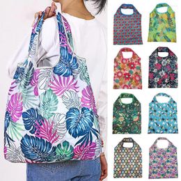 Storage Bags 4Pcs Shopping Reusable Large Capacity Exquisite Pattern Fine Sewing Polyester Folding Type Grocery Tote