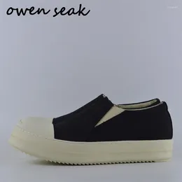 Casual Shoes Owen Seak Arrival Men Canvas Loafers Luxury Trainers Sneaker Brand Male Flats Summer Low Big Size