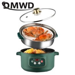 Pots Multifunction Electric Soup Stew Porridge Noodle Cooking Pot Rice Cooker Egg Omelette Frying Pan Timer Mini Hotpot Food Steamer