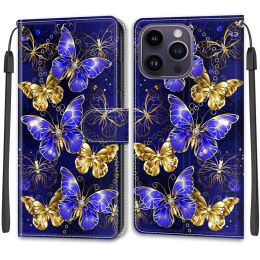 Blue Rose Butterfly Phone Case For Honour X5 X7 X7A X8 X8A X9A X6 8A 10 9 70 Magic5 Lite X30i Ultra Thin Flip Leather Book Cover