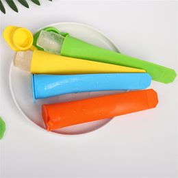 Silicone Popsicle Molds With Lid Handheld Frozen Ice Pop Mold Reusable Easy Release Ice Pop Maker Popsicle Mould Ice Cream Tool