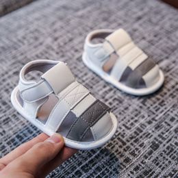 Children Sandals Newborn Baby Boy Soft Sole Pram Shoes Toddler PreWalker Summer PU Sandals Size 0-12 Boys Girls Casual