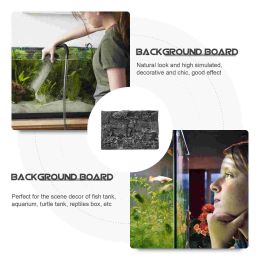 Terrarium Background Rock Slab Decorative Aquarium Tank Crawl 45x30cm Fish Boards Reptile 3d Dark Grey Pu