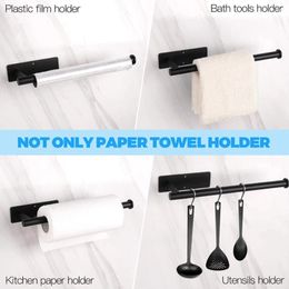 Decorative Plates Gold Paper Towel Roll Holder Stainless Steel Black Toilet Bathroom Kitchen Accessories Kitchenware Storage