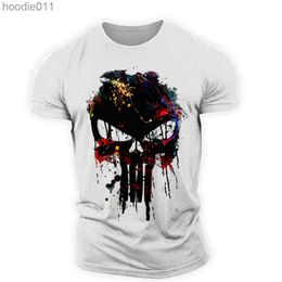 Men's Hoodies Sweatshirts Mens retro T-shirt 3D skeleton print street retro Spartan short sleeved hip-hop top oversized T-shirt mens loose fitting clothing C24325