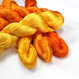 100% silk thread hand embroidery embroider cross stitch 1pcs 400m silk embroidery thread yellow series 10 pure Colours