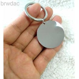 Key Rings 10Pcs/Lot Round Blank Mirror Polished 304 Stainless Steel Keychain for Womens Mens Keychain 240412