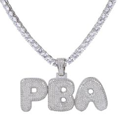 AZ Custom Name Letters Name Necklaces Pendant Charm For Men Women Gold Silver Colour Cubic Zirconia with Rope Chain Gifts5648540