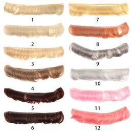 100x5cm Fringe Doll Hair Black Blown Khaki Short Curly DIY Wigs For 1/3 1/6 1/12 Handmade Doll Accessories Doll Wigs 5cm