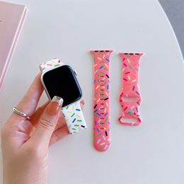 1pc Colourful Raindrops Silicone Apple Watch Band 42/44/45/49mm 38/40/41mm For Apple Watch Series Ultra Se 8/7/6/5/4/3/2/1
