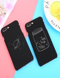 Cute Cartoon Wishing Bottle Planet Moon Phone Case For iPhone 7 6 6s 8 Plus X Starry Sky Hard PC Cases Back Cover8999216