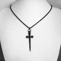 Necklace Earrings Set 1 Gothic Black Sword Earring Dagger Creativity Punk Jewellery Fashion Men Women Gift Novelty Classical Darkness