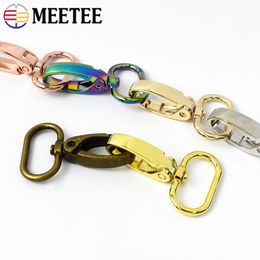 Meetee 10Pcs 16-38mm Swivel Lobster Clasp Metal Buckle Bag Strap Webbing Snap Hook Keyring Handbag Part Trigger Clasps Accessory