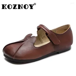 Casual Shoes Koznoy 1.5m Natural Suede Genuine Leather Loafers Women Soft Soled Comfy Flats Spring Loafer Summer Hook Autumn Ladies