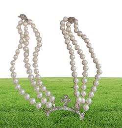 Designer Multilayer Pearl Rhinestone Orbit Necklace Clavicle Chain Baroque Pearl Necklaces for Women Jewelry 7183723