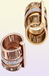 Design Stack Stainless Steel Gold Ring For Women Zircon Diamond Roman Numerals Wedding Engagement Rings55419483330381