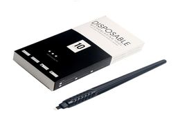 10Pcs Permanent Makeup Black Disposable Microblading Pen 18U 018 Microblade Embroidered Needles Eyebrow Tattoo Hand Tools 22021622755801