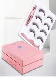 YioWio Magnetic 4pairs Full Strip Thick Eyelashes False lashes With Magnetic Eyeliner Soft Natural Fake Eyelashes DHL 2609222