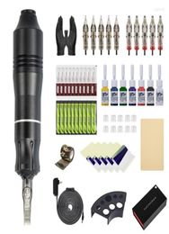 Tattoo Guns Kits Profession Machine Pen Kit Power Supply Rotary With Needles Tools For Permanent Makeup Artist7066659