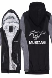 Ford Mustang Hoodies Jacket Winter Mans Unisex Casual Wool Liner Fleece Man Coat Mustang 50 Years Sweatshirts Pullover3144609