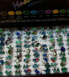 mood temperature sensing mood ring alloy cartoon open mouth mood ring mix style 100pcslot4147489