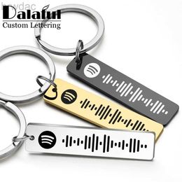 Key Rings Personalised Spotify Code Keychain Engraved Name Song Music Keyring Scannable Song Key Ring Chain Holder Gift for Couple P040 240412