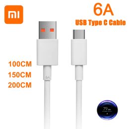 1/1.5/2M Original Xiaomi 6A USB Type C Cable 120W 67W Turbo Tipo Fast Charging For Mi 13 12 11 Pro Ultra Poco X4 Redmi Note K40